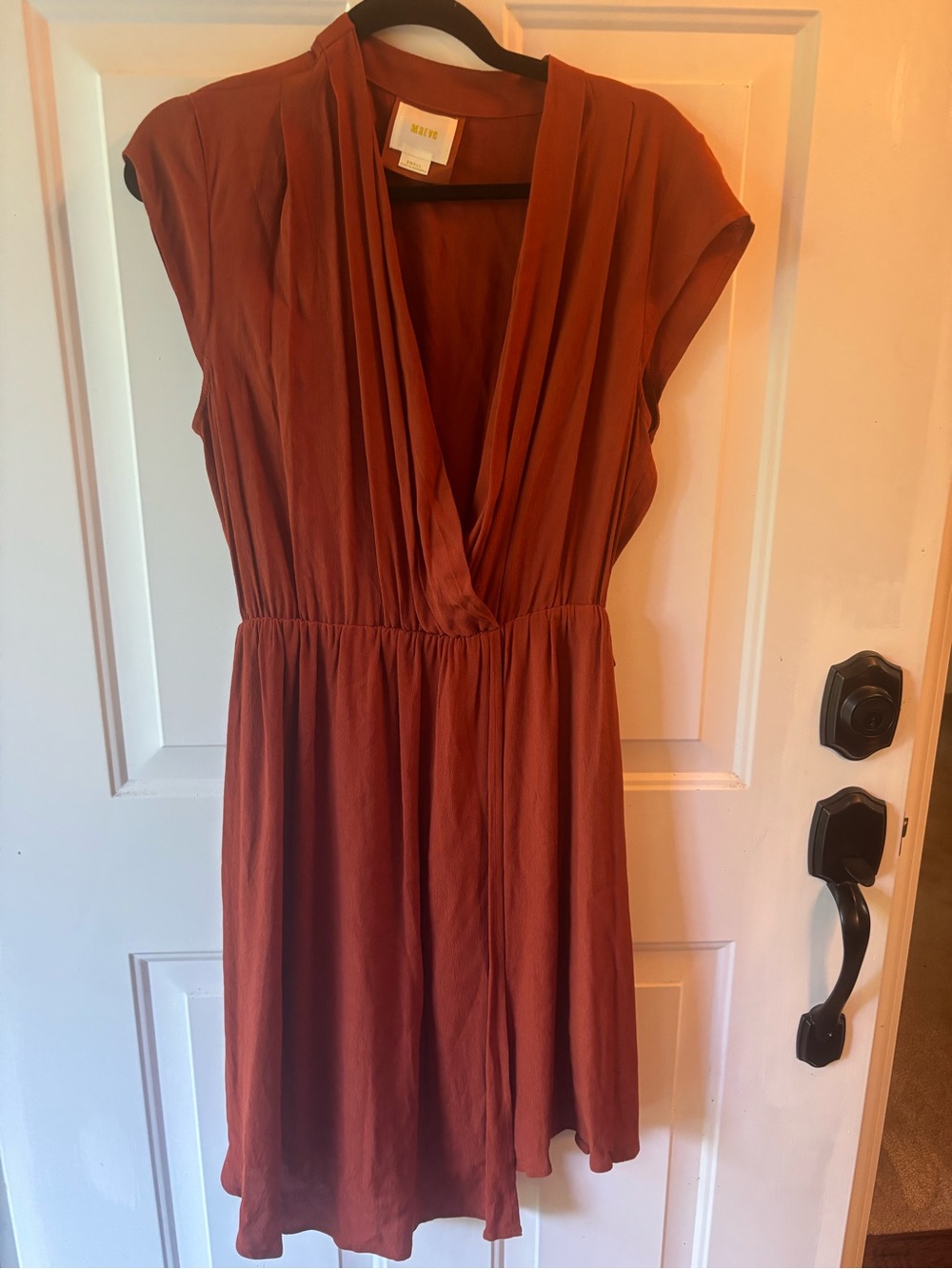 Maeve Rust Orange Pleated Women's Dress